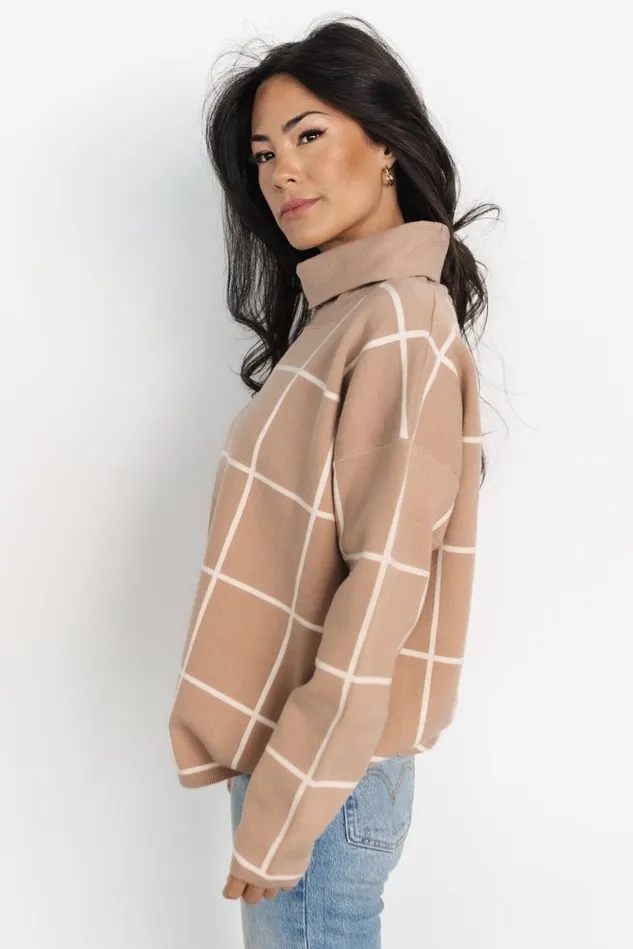 Baltic Born Sweaters Women Tahoe Turtleneck Sweater Taupe Cream Baltic Born Sweaters Women Tahoe Turtleneck Sweater Taupe Cream