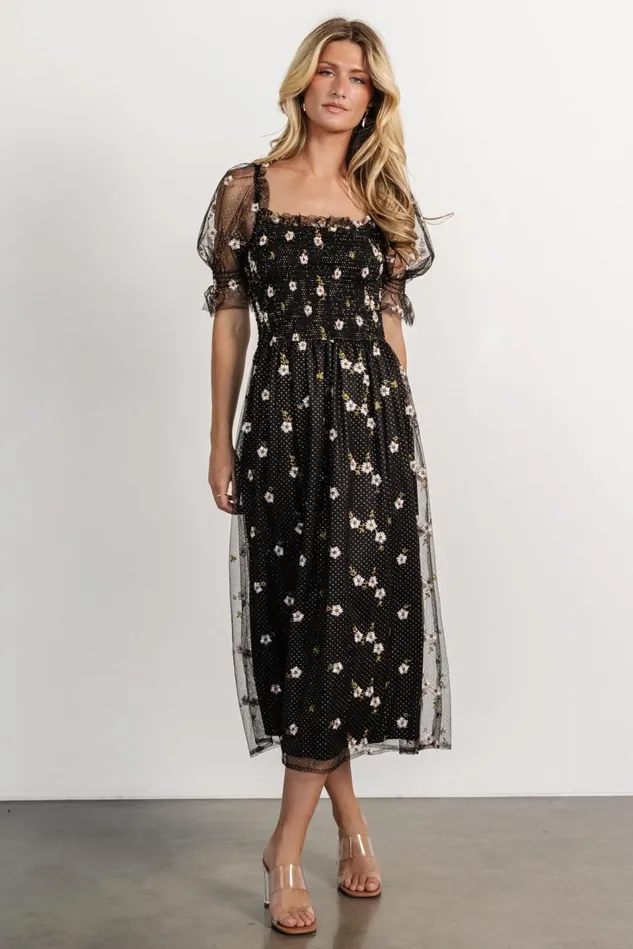 Baltic Born Tulle Styles Women Emilia Embroidered Dress Black Baltic Born Tulle Styles Women Emilia Embroidered Dress Black