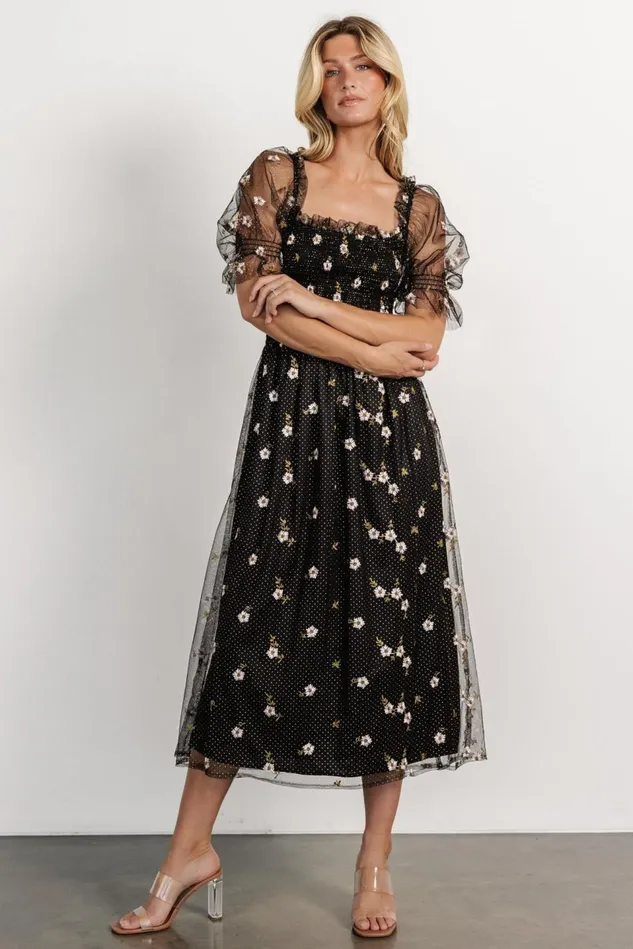 Baltic Born Tulle Styles Women Emilia Embroidered Dress Black Baltic Born Tulle Styles Women Emilia Embroidered Dress Black