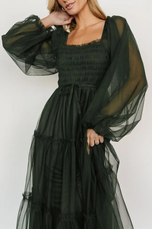 Baltic Born Tulle Styles Women Katrina Tulle Maxi Dress Dark Green Baltic Born Tulle Styles Women Katrina Tulle Maxi Dress Dark Green