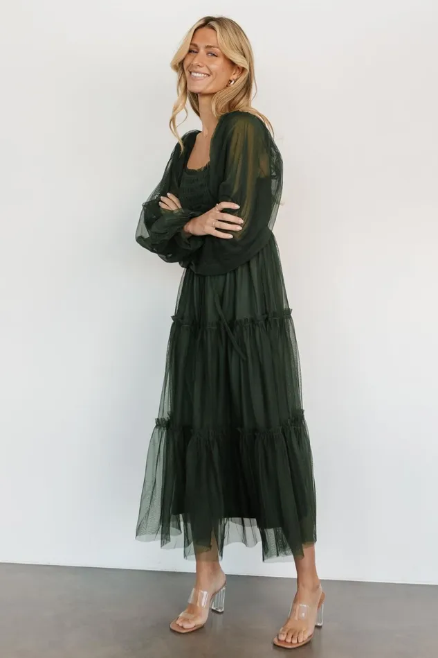 Baltic Born Tulle Styles Women Katrina Tulle Maxi Dress Dark Green Baltic Born Tulle Styles Women Katrina Tulle Maxi Dress Dark Green