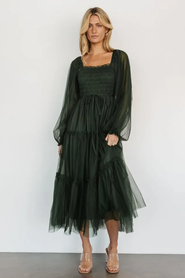 Baltic Born Tulle Styles Women Katrina Tulle Maxi Dress Dark Green Baltic Born Tulle Styles Women Katrina Tulle Maxi Dress Dark Green