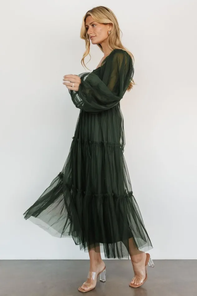 Baltic Born Tulle Styles Women Katrina Tulle Maxi Dress Dark Green Baltic Born Tulle Styles Women Katrina Tulle Maxi Dress Dark Green