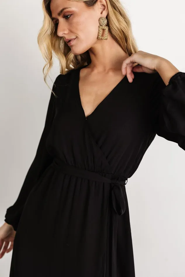 Baltic Born Wedding Guest Women Breanne Faux Wrap Maxi Dress Black Baltic Born Wedding Guest Women Breanne Faux Wrap Maxi Dress Black