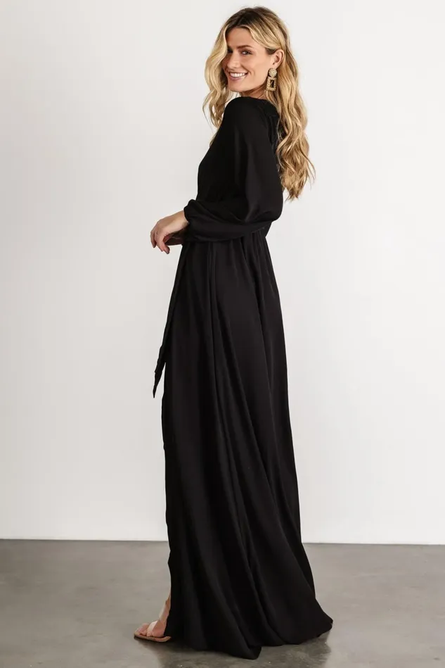 Baltic Born Wedding Guest Women Breanne Faux Wrap Maxi Dress Black Baltic Born Wedding Guest Women Breanne Faux Wrap Maxi Dress Black