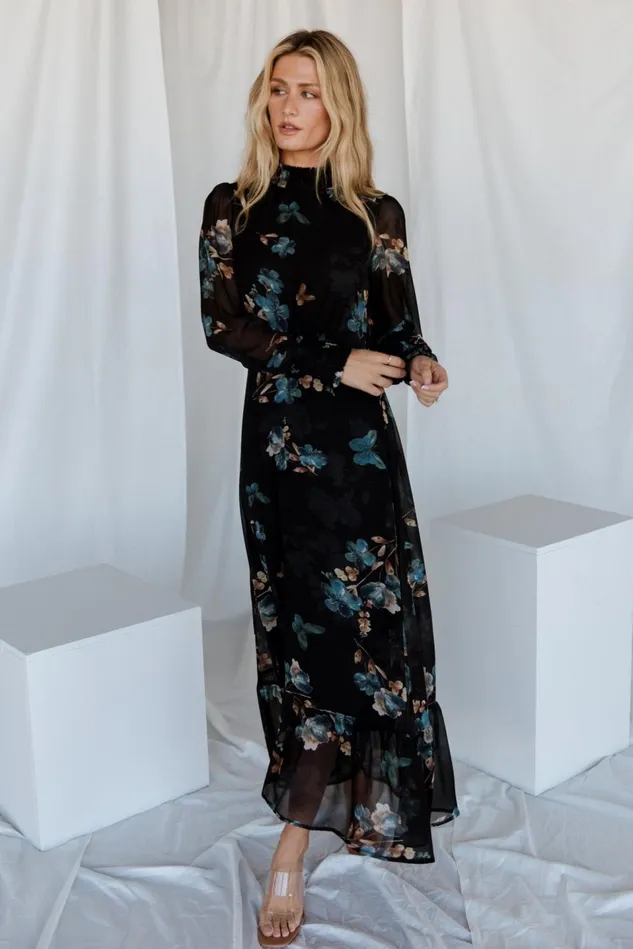 Baltic Born Wedding Guest Women Luciana Maxi Dress Black Blue
