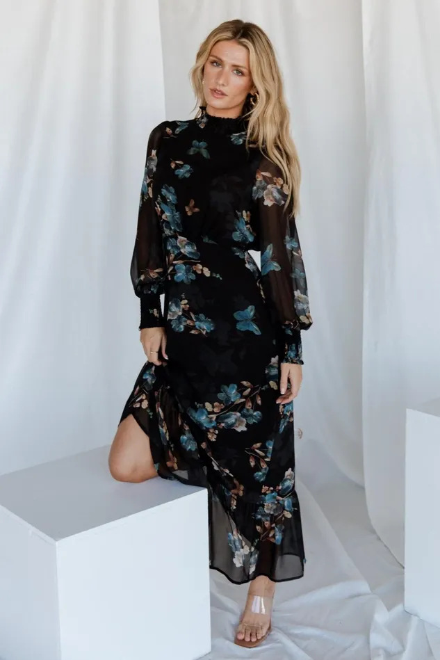 Baltic Born Wedding Guest Women Luciana Maxi Dress Black Blue Baltic Born Wedding Guest Women Luciana Maxi Dress Black Blue