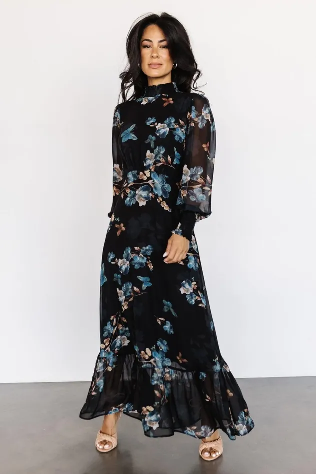Baltic Born Wedding Guest Women Luciana Maxi Dress Black Blue Baltic Born Wedding Guest Women Luciana Maxi Dress Black Blue