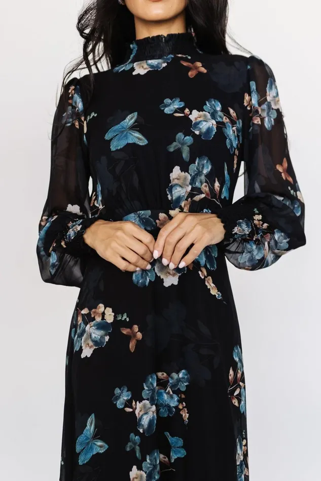 Baltic Born Wedding Guest Women Luciana Maxi Dress Black Blue Baltic Born Wedding Guest Women Luciana Maxi Dress Black Blue