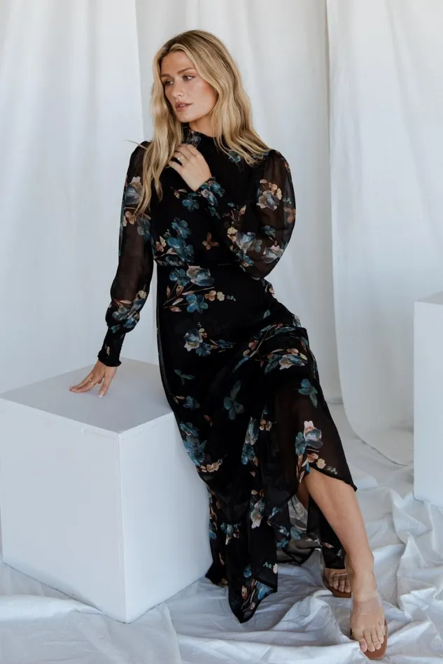 Baltic Born Wedding Guest Women Luciana Maxi Dress Black Blue Baltic Born Wedding Guest Women Luciana Maxi Dress Black Blue
