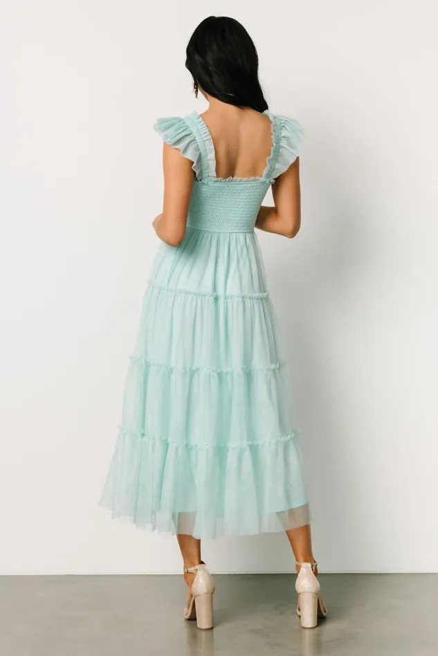 Baltic Born Wedding Guest Women Mindi Tulle Midi Dress Sea Blue