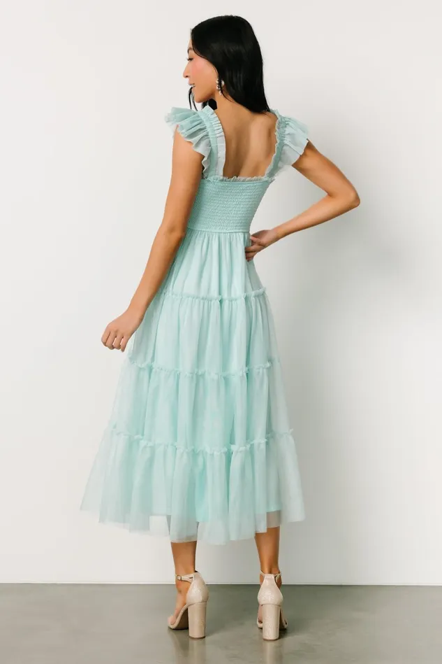 Baltic Born Wedding Guest Women Mindi Tulle Midi Dress Sea Blue