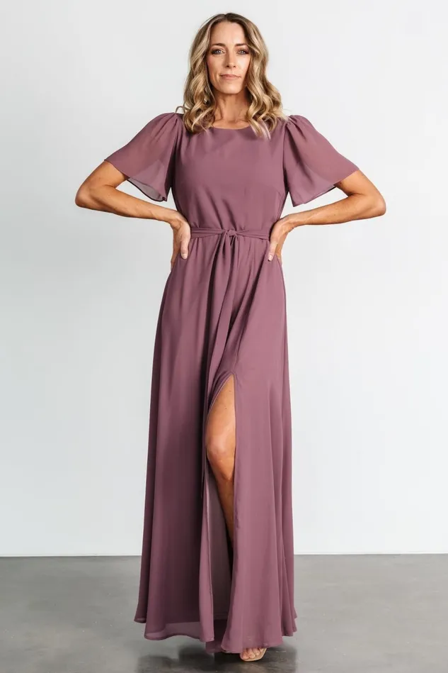 Baltic Born Wedding Guest Women Naomi Short Sleeve Maxi Dress Vintage Plum Baltic Born Wedding Guest Women Naomi Short Sleeve Maxi Dress Vintage Plum