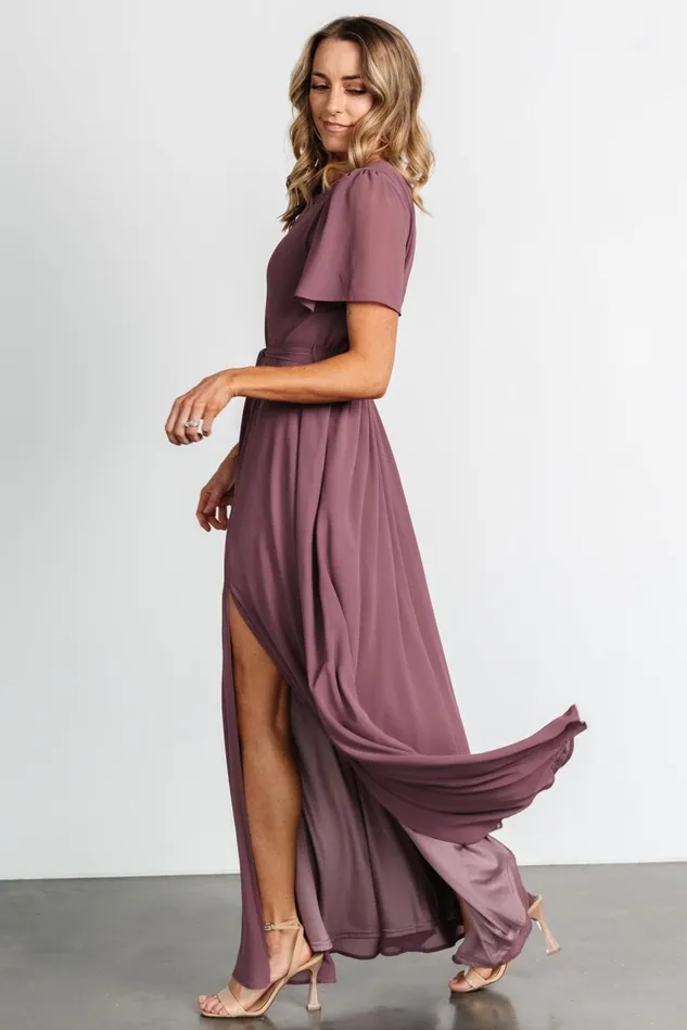 Baltic Born Wedding Guest Women Naomi Short Sleeve Maxi Dress Vintage Plum Baltic Born Wedding Guest Women Naomi Short Sleeve Maxi Dress Vintage Plum