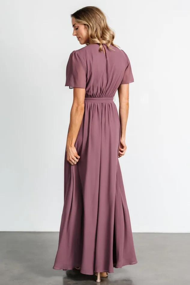 Baltic Born Wedding Guest Women Naomi Short Sleeve Maxi Dress Vintage Plum Baltic Born Wedding Guest Women Naomi Short Sleeve Maxi Dress Vintage Plum