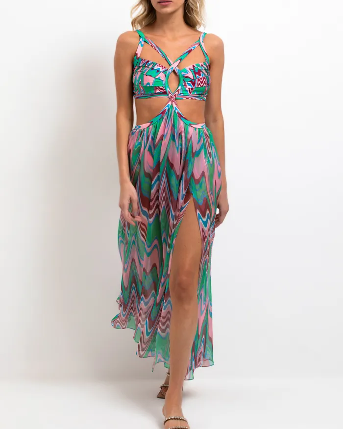 Beach Dresses Women PatBO Wave CutOut Maxi Dress FINAL SALE