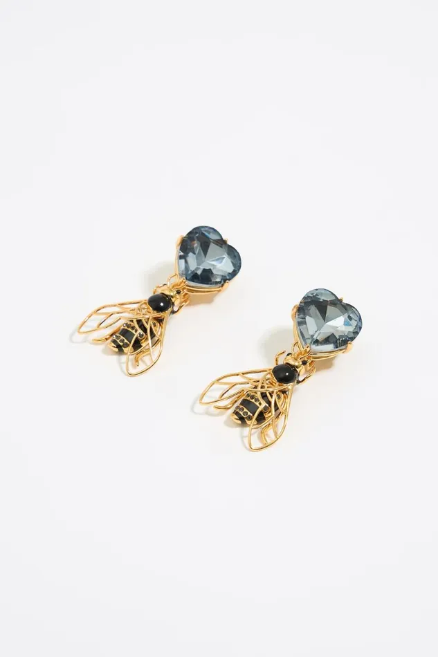 Bee Crystals Earrings Black Women Bimba Y Lola Jewelry Bee Crystals Earrings Black Women Bimba Y Lola Jewelry