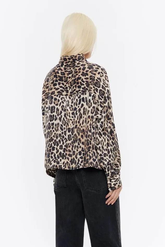 Beige Leopard Viscose Shirt Leopard Beige Women Bimba Y Lola Shirts Beige Leopard Viscose Shirt Leopard Beige Women Bimba Y Lola Shirts