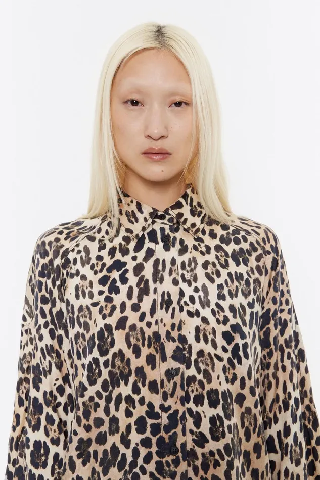 Beige Leopard Viscose Shirt Leopard Beige Women Bimba Y Lola Shirts Beige Leopard Viscose Shirt Leopard Beige Women Bimba Y Lola Shirts