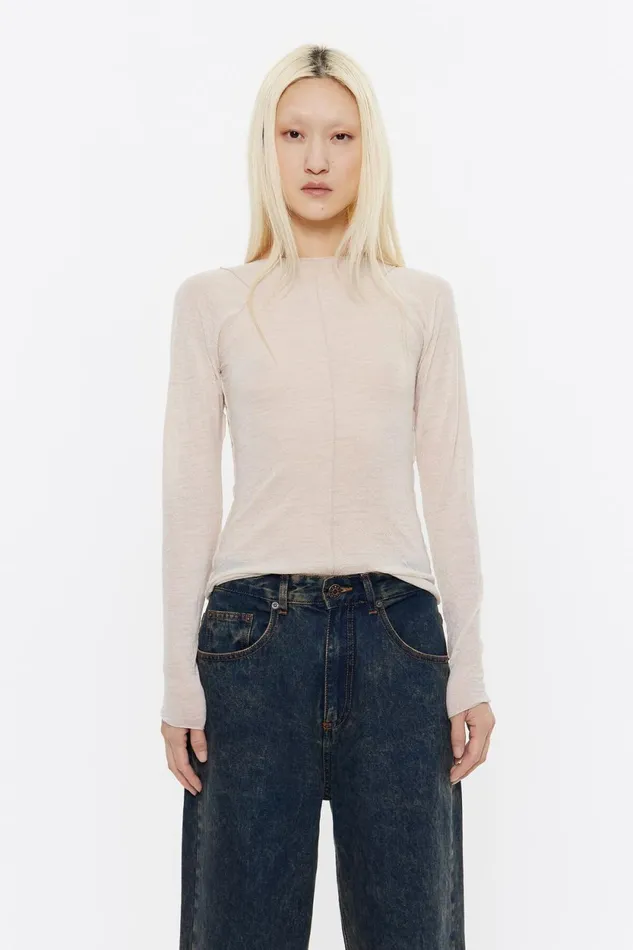 Beige Wool Fitted Tshirt Beige Women Bimba Y Lola TShirts