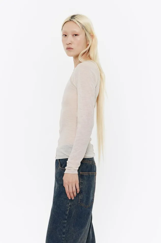 Beige Wool Fitted Tshirt Beige Women Bimba Y Lola TShirts Beige Wool Fitted Tshirt Beige Women Bimba Y Lola TShirts