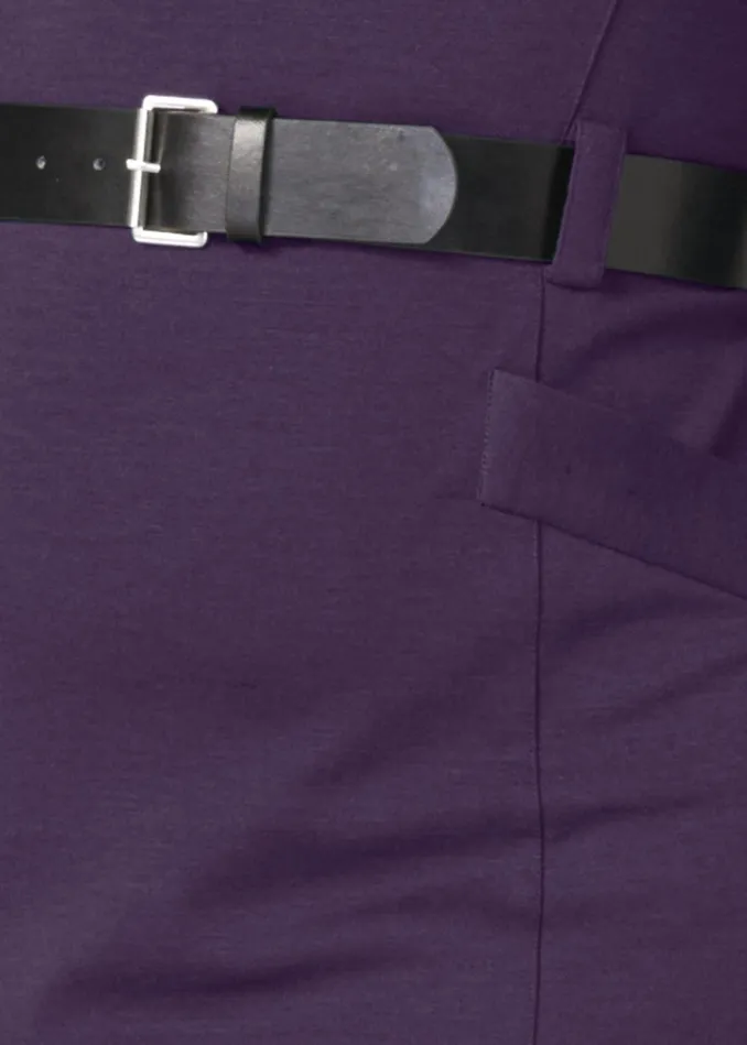 BELTED DRESS Dark Purple Women VENUS Midi Dresses