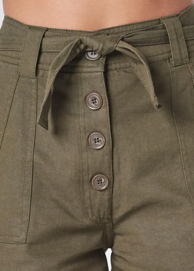 BELTED UTILITY SHORTS Olive Women VENUS Shorts