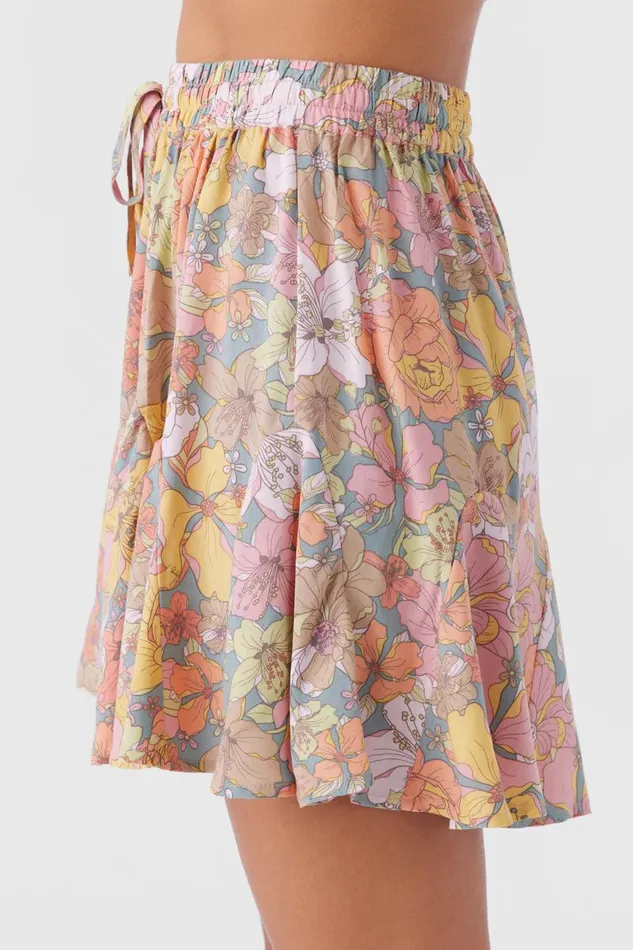 BENNIE JANIS FLORAL FLOWY SHORTS Silver Blue Women O039NEILL Collections