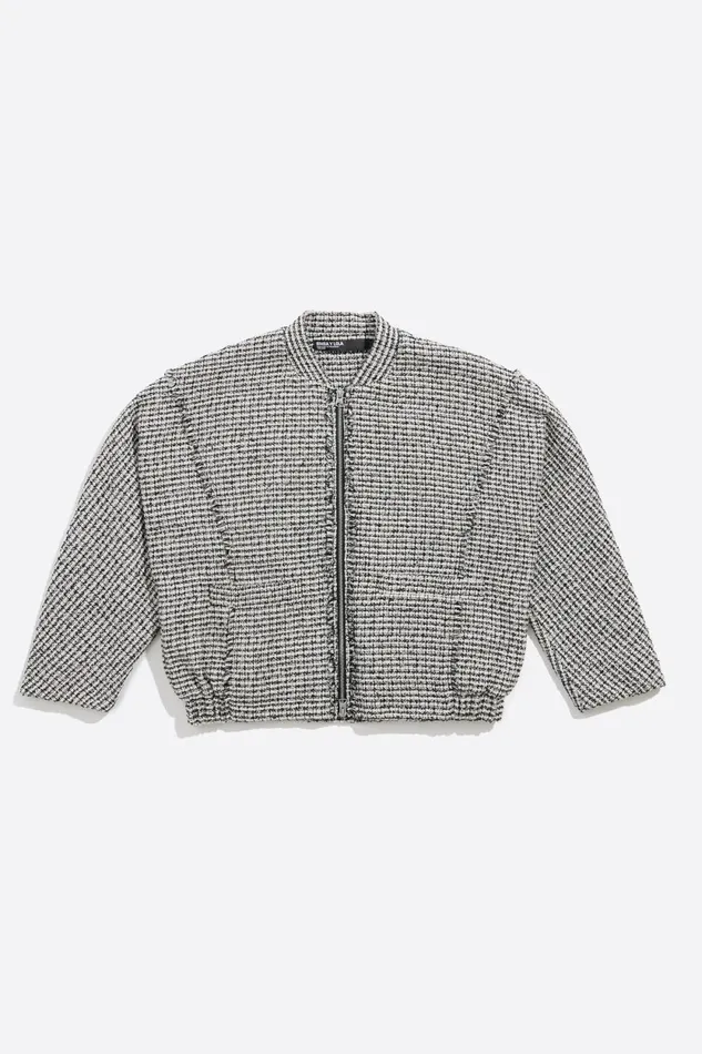 Black Checked Bomber Jacket Ivory Women Bimba Y Lola Jackets And Blazers Black Checked Bomber Jacket Ivory Women Bimba Y Lola Jackets And Blazers