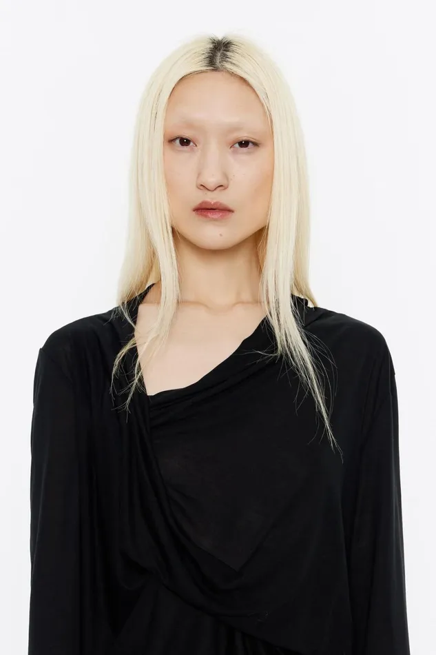 Black Fluid Neckline Tshirt Black Women Bimba Y Lola TShirts Black Fluid Neckline Tshirt Black Women Bimba Y Lola TShirts