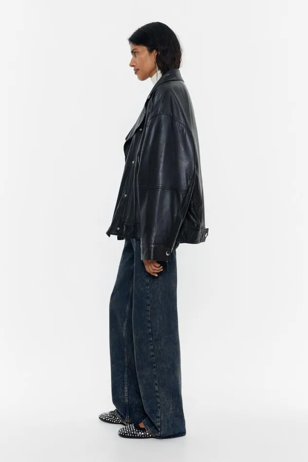 Black Leather Jacket Black Women Bimba Y Lola Party Black Leather Jacket Black Women Bimba Y Lola Party