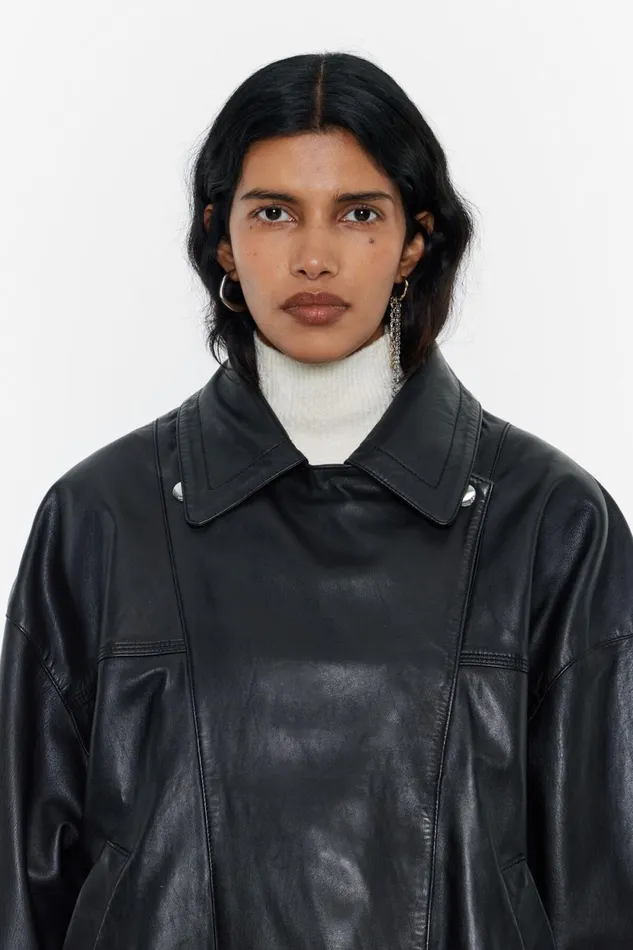 Black Leather Jacket Black Women Bimba Y Lola Party Black Leather Jacket Black Women Bimba Y Lola Party
