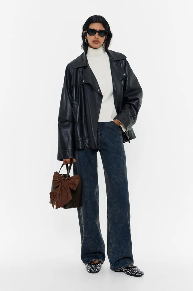 Black Leather Jacket Black Women Bimba Y Lola Party Black Leather Jacket Black Women Bimba Y Lola Party