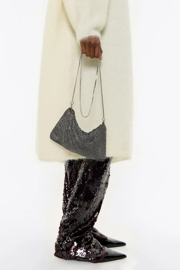 Black Metallic Mesh Crystals Bag Black Women Bimba Y Lola Crossbody Bags Black Metallic Mesh Crystals Bag Black Women Bimba Y Lola Crossbody Bags