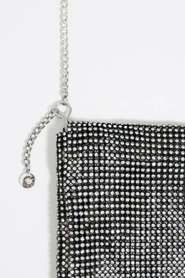 Black Metallic Mesh Crystals Bag Black Women Bimba Y Lola Crossbody Bags Black Metallic Mesh Crystals Bag Black Women Bimba Y Lola Crossbody Bags