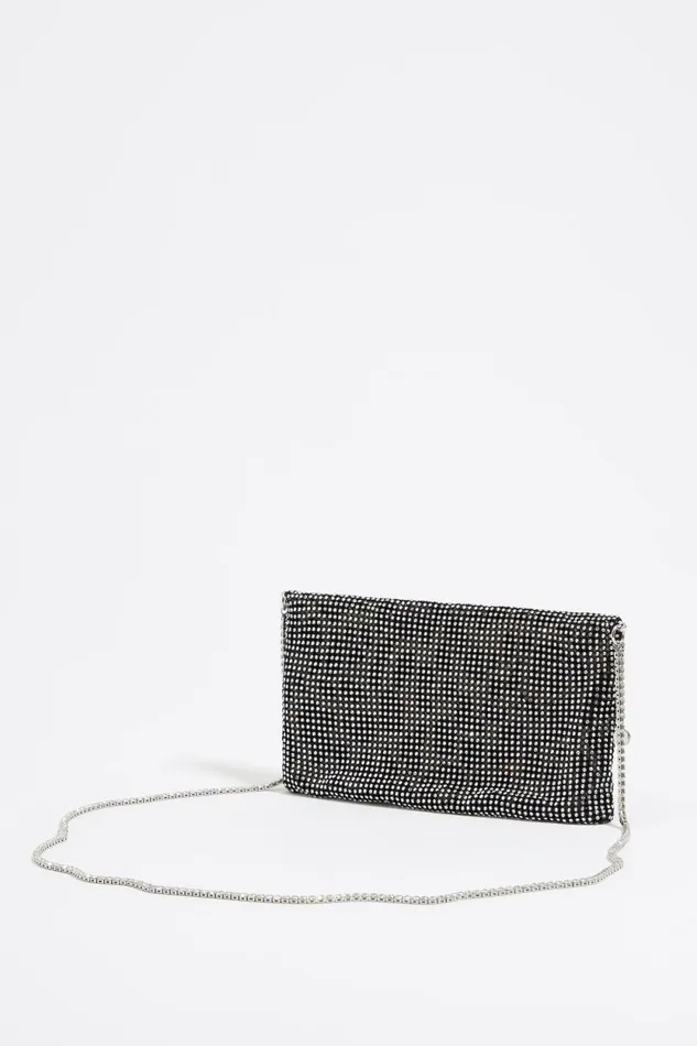 Black Metallic Mesh Crystals Bag Black Women Bimba Y Lola Crossbody Bags Black Metallic Mesh Crystals Bag Black Women Bimba Y Lola Crossbody Bags
