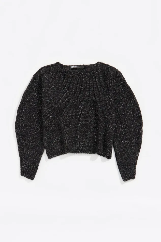 Black Multicolor Seams Sweater Black Women Bimba Y Lola Knitwear Black Multicolor Seams Sweater Black Women Bimba Y Lola Knitwear