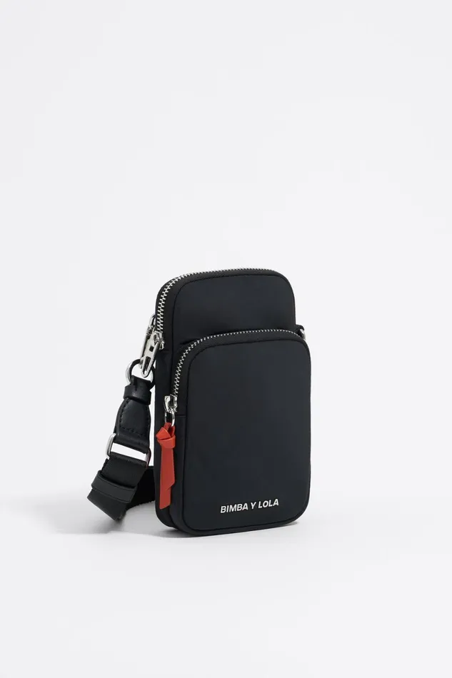 Black Nylon Mini Bag Dark Anthracite Women Bimba Y Lola Mini Bags