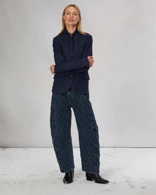 Blazers and Vests Women Rag and Bone Slade Wool Blazer Navy