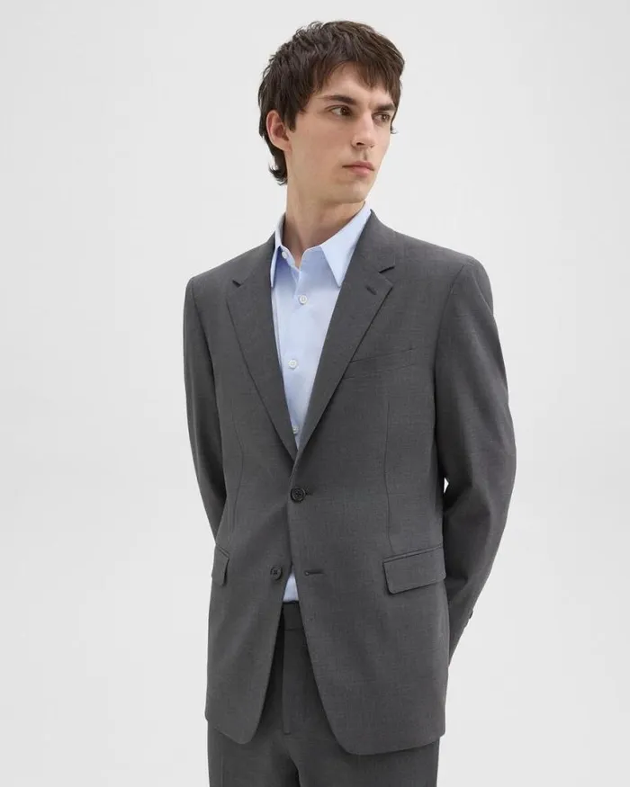Blazers Jackets Men Theory Chambers Blazer In Stretch Wool Medium Charcoal Blazers Jackets Men Theory Chambers Blazer In Stretch Wool Medium Charcoal