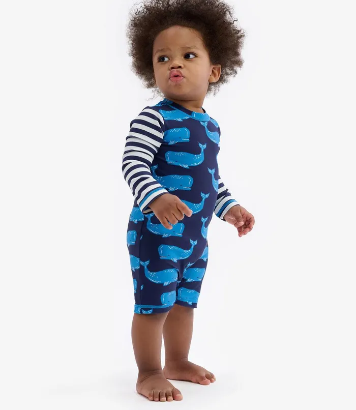 Block Whales Baby OnePiece Rashguard Hatley