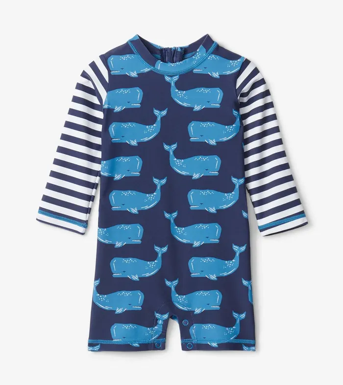 Block Whales Baby OnePiece Rashguard Hatley