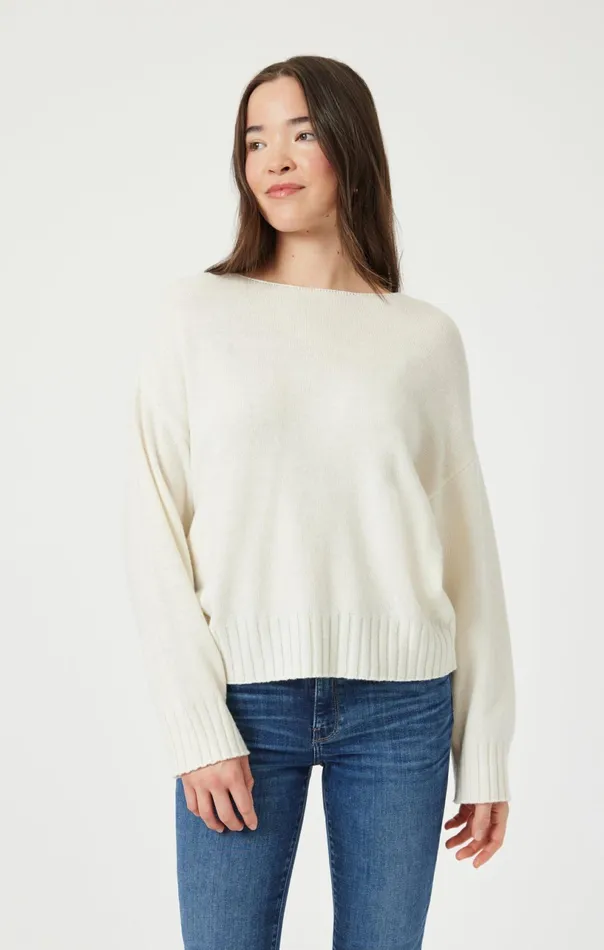 Boat Neck Sweater In Antique White Women Mavi Jeans Sweaters