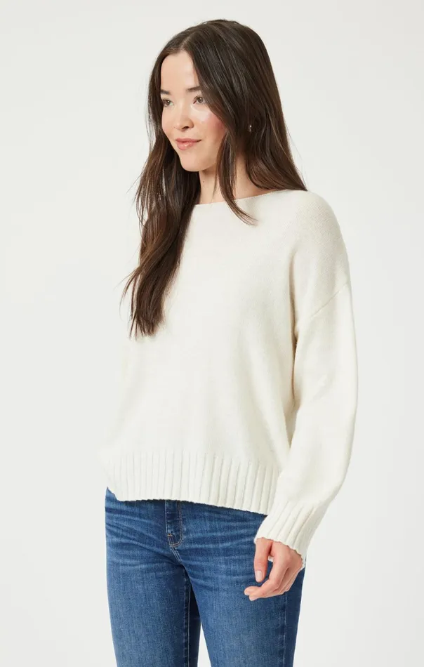 Boat Neck Sweater In Antique White Women Mavi Jeans Sweaters Boat Neck Sweater In Antique White Women Mavi Jeans Sweaters