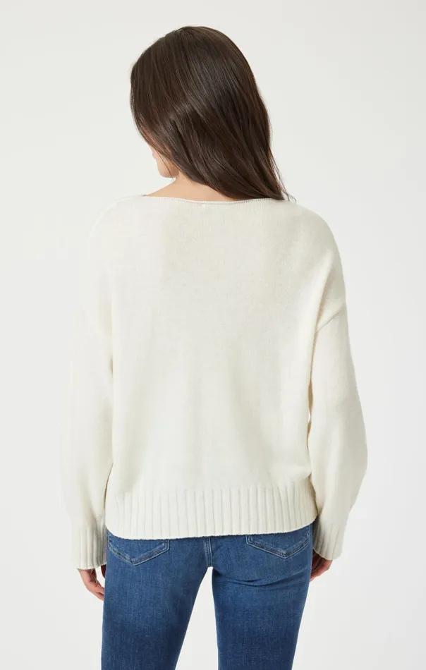 Boat Neck Sweater In Antique White Women Mavi Jeans Sweaters Boat Neck Sweater In Antique White Women Mavi Jeans Sweaters