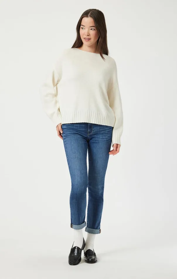 Boat Neck Sweater In Antique White Women Mavi Jeans Sweaters Boat Neck Sweater In Antique White Women Mavi Jeans Sweaters