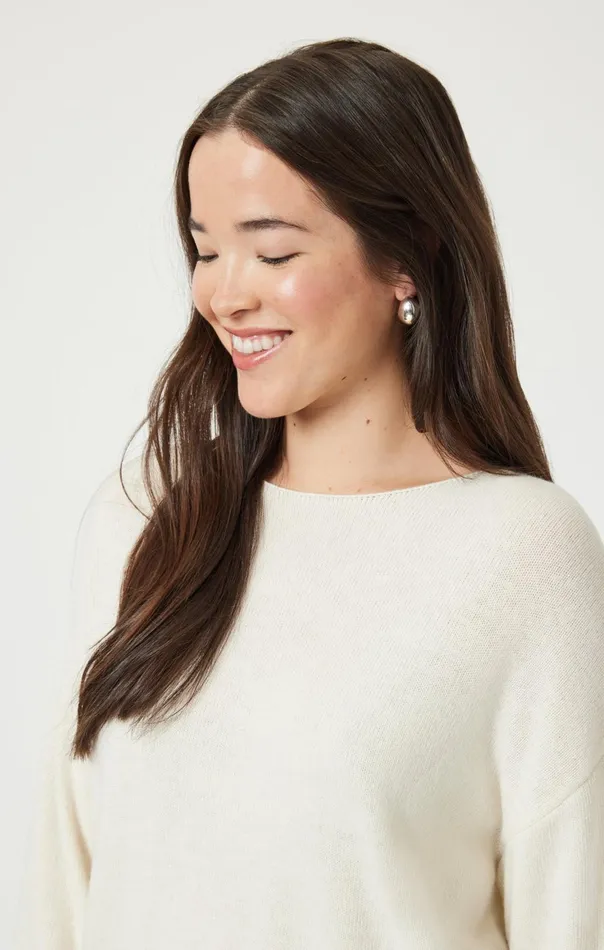Boat Neck Sweater In Antique White Women Mavi Jeans Sweaters Boat Neck Sweater In Antique White Women Mavi Jeans Sweaters