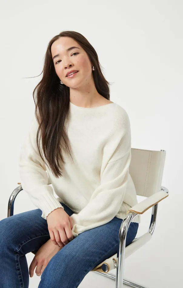 Boat Neck Sweater In Antique White Women Mavi Jeans Sweaters Boat Neck Sweater In Antique White Women Mavi Jeans Sweaters