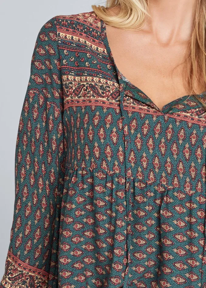BOHO PRINTED TOP Navy Multi Women VENUS Casual Tops