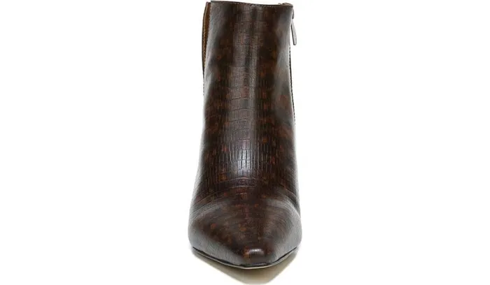 Booties Women Franco Sarto Franco Sandria Block Heel Bootie Espresso Snake Print Leather